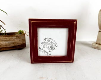 4x4 Photo Frame - SHIPS TODAY - 1x1 Double Cove Style with Vintage Wine Finish - In Stock - 4 x 4 Photo Frames Red