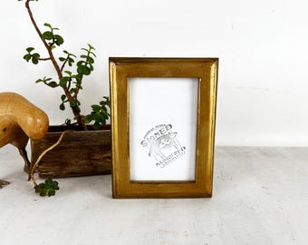 SHIPS TODAY - 4x6 Picture Frame - 1x1 Outside Cove Style with Burnished Bright Gold Finish - In Stock - 4 x 6 Photo Frame Metallic