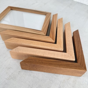 Natural Hardwood of Your Choice in DEEP FLAT style - Choose your frame size - 2x2 up to 20x20" - Modern Frame - Free Shipping