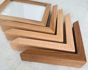 Natural Hardwood of Your Choice in DEEP FLAT style - Choose your frame size - 2x2 up to 20x20" - Modern Frame - Free Shipping
