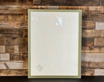 18x24" Picture Frame - SHIPS TODAY - 1x1 Flat Style with Vintage Old Green Finish - In Stock - 18 x 24 Decorative Framing
