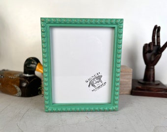 SHIPS TODAY - 8x10" Picture Frame in 1x1 Large Bumpy Style with Vintage Robin's Egg Finish - In Stock - 8 x 10" Photo Frame Green