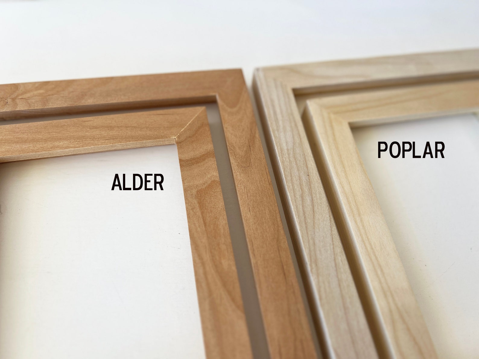 Natural POPLAR Picture Frame in 1x1 Flat style Choose Size: 2x2 up to 18x24 / 20x30 inches solid hardwood, simple, modern, minimal - 16x24* inches, POPLAR