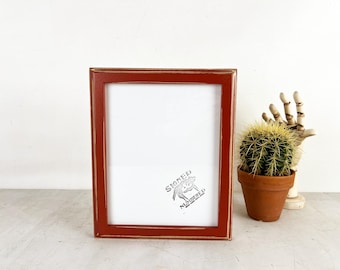 SHIPS TODAY - 8x10" Picture Frame - 1x1 Outside Cove Style with Super Vintage Brick Red Finish 8 x 10 Frame - In Stock - 8x10 Gift Frame