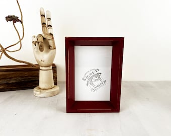 SHIPS TODAY - 4x6" Picture Frame - Park Slope Style with Vintage Wine Finish - In Stock - 4 x 6 Frame Rustic Red Decor