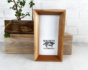 4x8" Picture Frame - SHIPS TODAY - Park Slope style with Solid Natural Cherry Wood Finish - In Stock - Panoramic Frames 4 x 8 inches