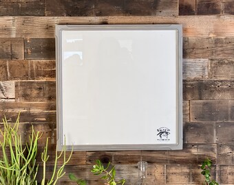SHIPS TODAY - 16x16" Square Picture Frame - Deep Bones Style with Vintage Grey Finish - In Stock - 16 x 16 Gray Photo Frame Plexiglass