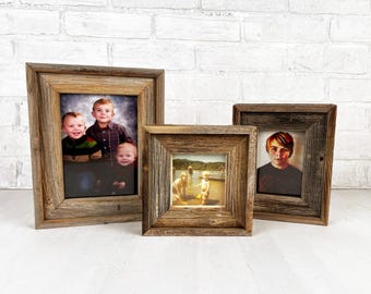 Picture Frame in Rustic Reclaimed Cedar Build Up Style - Choose your frame size - 2x2 up to 16x20 inches - Photo Frames 8x12, 8x10 etc