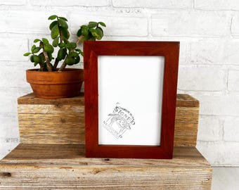 SHIPS TODAY - 5x7 Picture Frame in 1x1 Alder Style with Super Vintage Wood Tone Finish - In Stock - 5 x 7 Frame Solid Hardwood Rustic