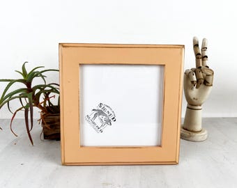 7x7" Square Picture Frame - SHIPS RIGHT AWAY - 1.5" Outside Cove Style with Vintage Coral Finish - In Stock - 7 x 7 inch Frames