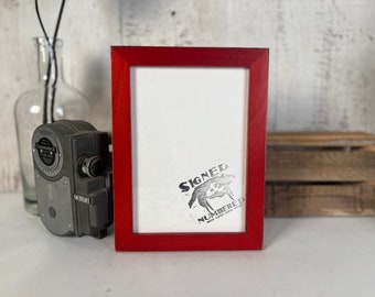 SHIPS TODAY - 5x7" Picture Frame in PeeWee Style with Vintage Red Dye Finish - In Stock - Gallery Frame 5 x 7