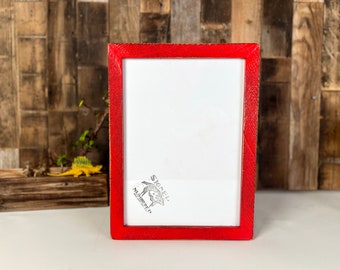 SHIPS TODAY - A4 Size Picture Frame - 1x1 Roughsawn Style with Super Vintage Ruby Red Finish - In Stock Frame 210 x 297 mm 8.3 x 11.7"