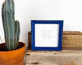 SHIPS RIGHT AWAY - 6x6 Picture Frame in Foxy Cove Style with Vintage Blueblood Finish - In Stock - 6 x 6 Photo Frames on Sale Blue Decor
