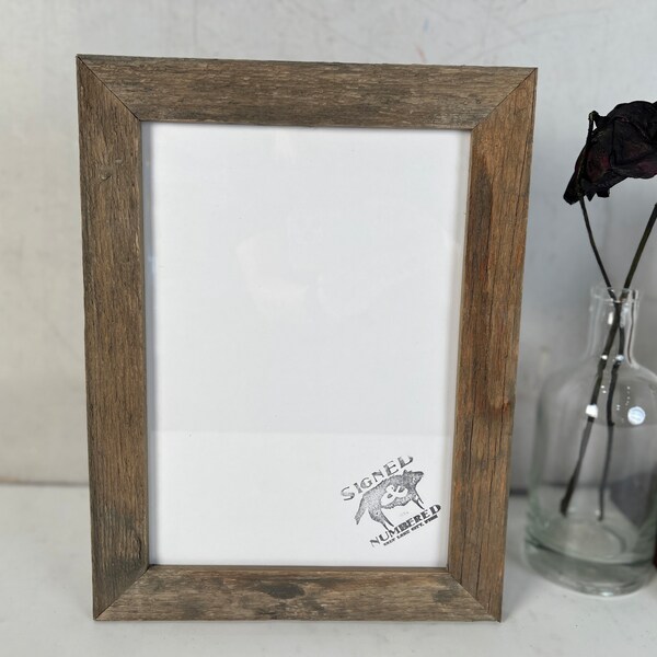 SHIPS TODAY - A4 8.3x11.7" Rustic Reclaimed Cedar Picture Frame In Stock - Upcycled 8.3 x 11.7 Reclaimed Wood Photo Frame 210 mm x 297 mm