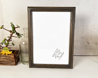 SHIPS TODAY - A4 Size Picture Frame - 1x1 Double Cove Style with Vintage Gray Wash Finish - In Stock Frame 210 x 297 mm 8.3 x 11.7"