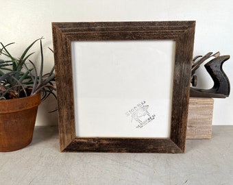 SHIPS RIGHT AWAY - 9x9 Square Picture Frame -1.5 Rustic Natural Reclaimed Cedar - In Stock 9 x 9 inch Photo Frame Upcycled Wood Gift