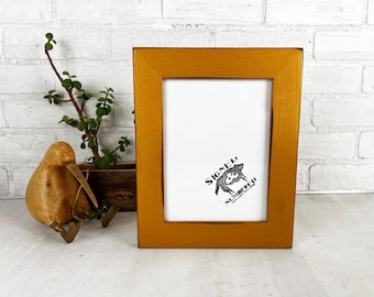 SHIPS TODAY - 6x8" Picture Frame - 1.5 inch Reclaimed Cedar Style with Vintage New Gold Finish - In Stock 6 x 8 Picture Frame Metallic