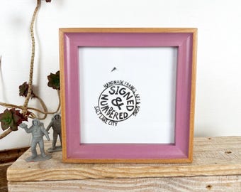 SHIPS TODAY - 5x5 Square Picture Frame - Foxy Minus Alder Style with Violet Wash - In Stock - 5 x 5 Photo Solid Wood Frame Purple