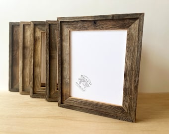 Picture Frame in Rustic Reclaimed Cedar Build Up Style - Choose your frame size - 2x2 up to 16x20 inches - Photo Frames 8x12, 8x10 etc