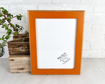 SHIPS TODAY - 8.5 x 11 Picture Frame - 1.5 2-Tone Style with Vintage Rust Orange Finish - In Stock - 8.5x11 inch Picture Frame Gallery