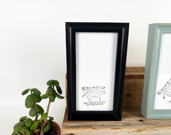 SHIPS TODAY - 4x8 Picture Frame - Foxy Cove Style with Solid Black Finish - In Stock - Panoramic Frames 4 x8 inches