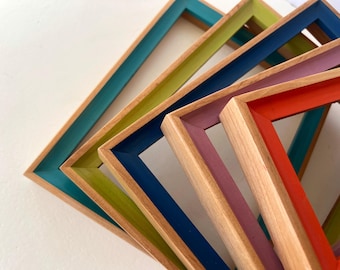 NEW "Foxy Minus" Alder Style in Solid Wash Color of Your Choice - Choose your frame size: 2x2 up to 20x20 inches - Free Shipping