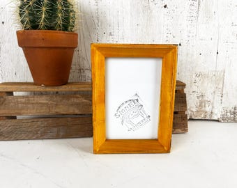 4x6 Picture Frame in Foxy Cove Style with Vintage Honey Dye Poplar Finish - IN STOCK - Same Day Shipping - 4 x 6 Photo Frame Hardwood