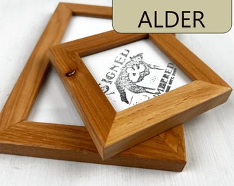 SHIPS RIGHT AWAY - 4x6, 5x7, 6x6, 6x8, 8x10, 11x14 - Choose Your Size - Peewee Style in Natural Alder Hardwood - In Stock