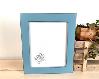 8x10 Picture Frame - SHIPS TODAY - 1.5 inch Standard style with Vintage Smokey Blue Finish - In Stock - 8 x 10 Photo Frame
