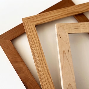 Solid Cherry, Oak or Maple Hardwood Picture Frame 1.5&quot; Wide Style Choose your frame size 2x6, 2x2 up to 24x36 inches - Free Shipping
