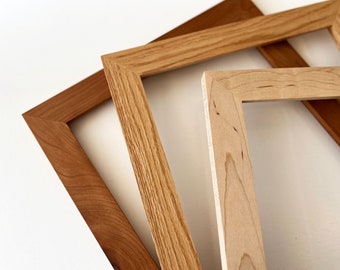 Solid Natural Cherry, Oak or Maple Wood Picture Frame 1.5" Wide Style Choose your frame size 2x6, 2x2 up to 24x36 inches - Free Shipping