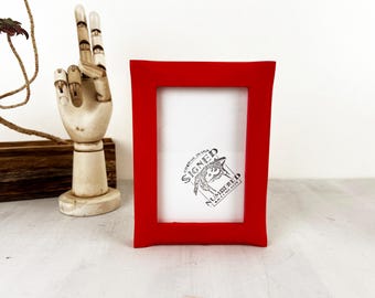 SHIPS TODAY - 4x6 Picture Frame - 1x1 Flared Style with Solid Ruby Red Finish - In Stock - 4 x 6 Photo Frame