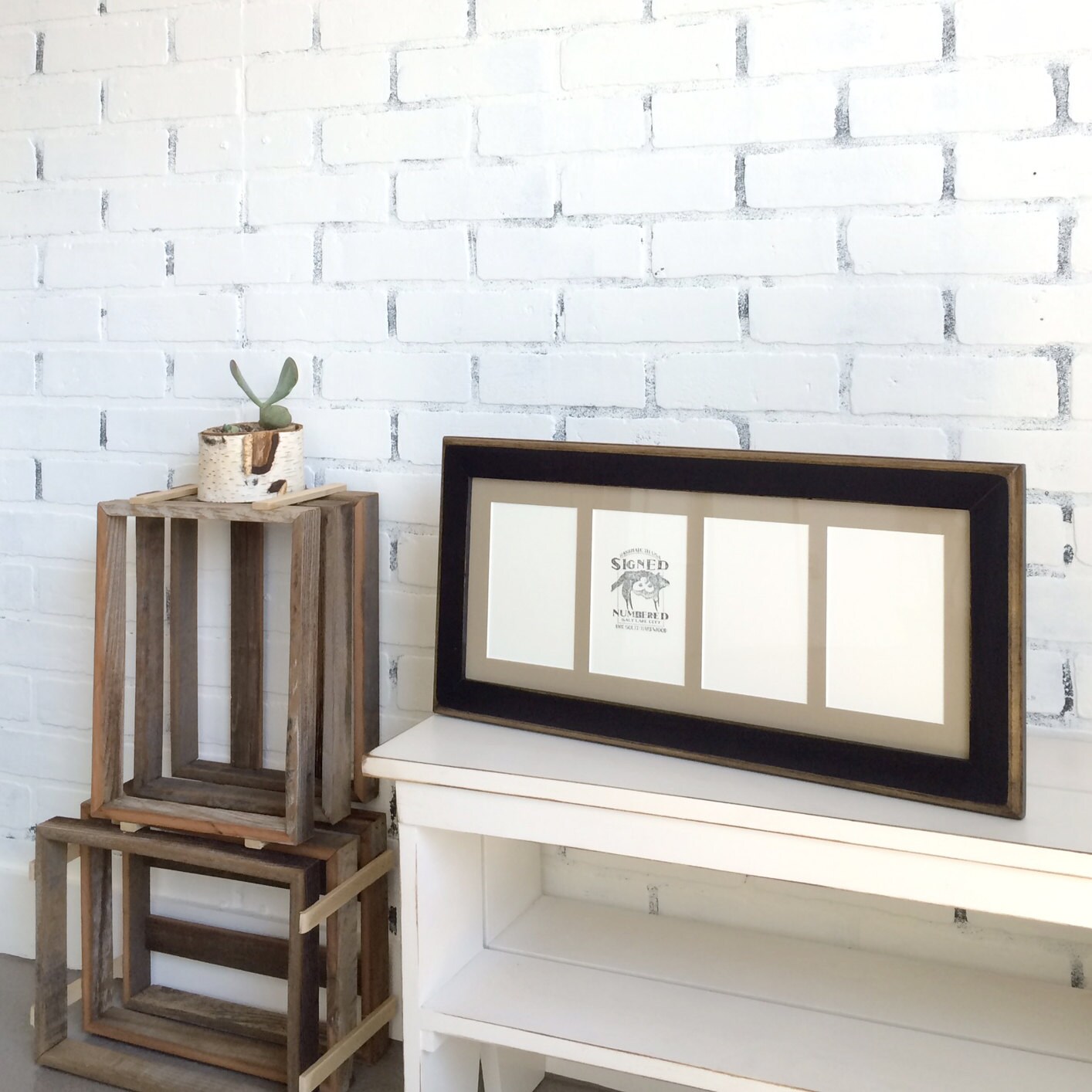 19 5 X 8 Multiple Opening Window Picture Frame For 4 4x6 Photos In 19 5 X 8 Multiple Opening Window Picture Frame For 4 4x6 Photos In 2 Tone Style Color Of Your Choice Collage Photo Frames
