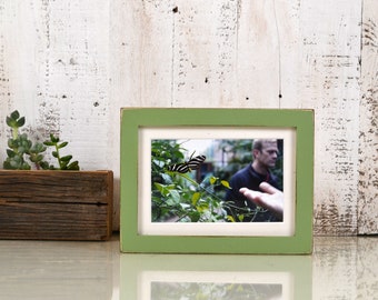 5x7" Picture Frame in PeeWee Style with Vintage Guacamole Green Finish - Same Day Shipping - IN STOCK - Gallery Frame 5 x 7 Green