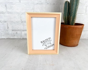 SHIPS TODAY - 5x7 Picture Frame in Foxy Poplar Minus Style with Coral Wash Finish - In Stock - 5 x 7 Frame Solid Hardwood Modern