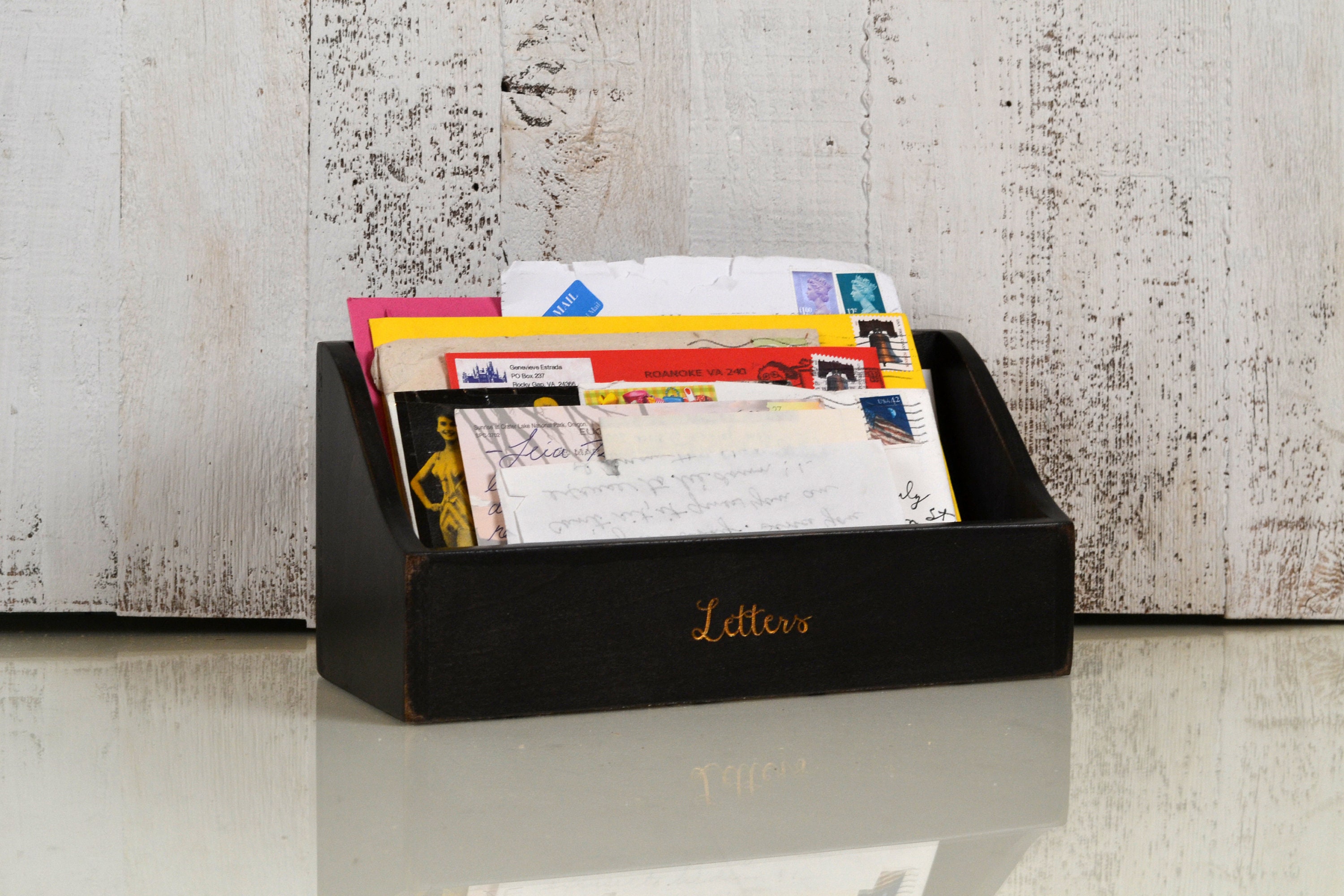 Personalized Desktop Box Handmade Letter Holder Desk
