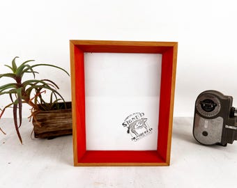 6x8" Picture Frame - SHIPS TODAY - Park Slope Minus Style with Deep Orange Wash Finish - In Stock - 6 x 8 Picture Frames Modern Decor