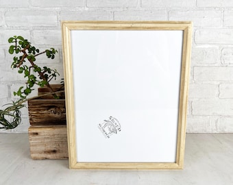 SHIPS TODAY - 11x14" Picture Frame - Deep Double Cove Style with Weathered Ivory Finish - In Stock - Handmade 11 x 14 Canvas Depth Frame