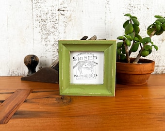 3x3 Solid Hardwood Frame - SHIPS TODAY - Foxy Cove Style in Vintage Guacamole Finish In Stock Square 3 x 3 Picture Frame Modern Decor Green