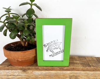 SHIPS TODAY - 3x5 Picture Frame in Peewee Style with Vintage Pear Finish - In Stock - SALE 3 x 5 Photo Frame Green