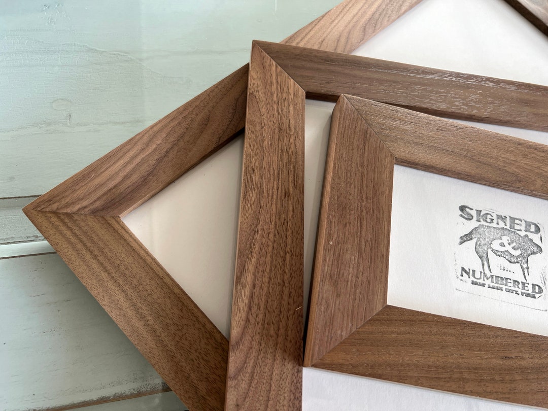 Solid Natural WALNUT Wood Picture Frame 1.5 Wide Style Choose Your