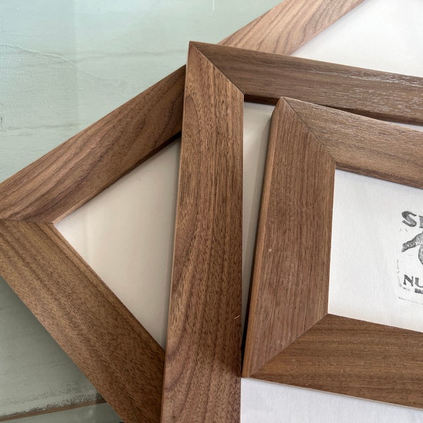 Solid Natural WALNUT Wood Picture Frame 1.5" Wide Style Choose your frame size 2x6, 2x2 up to 24x36 inches - Free Shipping