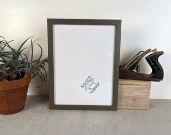 9x12 Picture Frame - SHIPS TODAY - Peewee Style with Solid Sable Gray Finish - In Stock - Handmade Frame 9 x 12 inch size