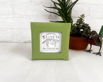 SHIPS TODAY - 3x3" Square Picture Frame - 1x1 Flared Corners Style in Solid Guacamole Green Finish - In Stock - 3x3 Photo Frame