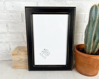 8x12 Picture Frame - SHIPS TODAY - 1.5 Double Cove Style with Vintage Black Finish - In Stock - Handmade 8 x 12 Wooden Frame