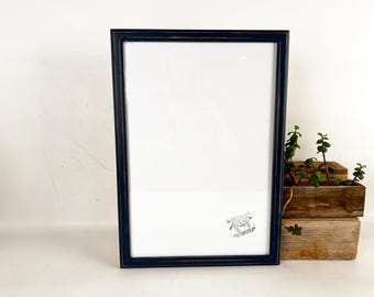 SHIPS TODAY - 13x19" Picture Frame - 1x1 Double Cove Style with Vintage Navy Blue Finish - In Stock - 13 x 19 Frame Blue Room Decor