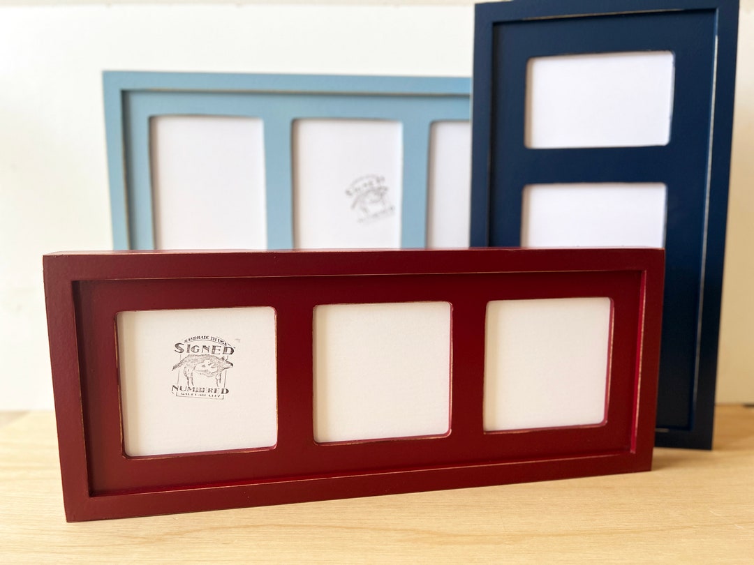 Triptych Picture Frame Three Windows for (3) Photos With