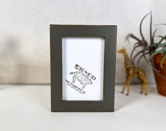 SHIPS TODAY - 4x6 Picture Frame in 1x1 Flat Style with Vintage Sable Finish - In Stock - 4 x 6 Photo Frame Gray