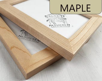 SHIPS RIGHT AWAY - 4x6, 5x7, 6x6, 6x8, 8x10, 11x14 - Choose Your Size - 1x1 Flat Style in Natural Maple Hardwood - In Stock