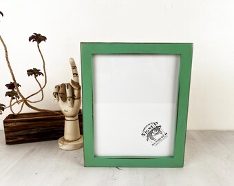 SHIPS TODAY - 8x10 Picture Frame in 1x1 Flat Style with Vintage Robin's Egg Finish - In Stock - Modern Frame 8 x 10 Baby Girl Gift